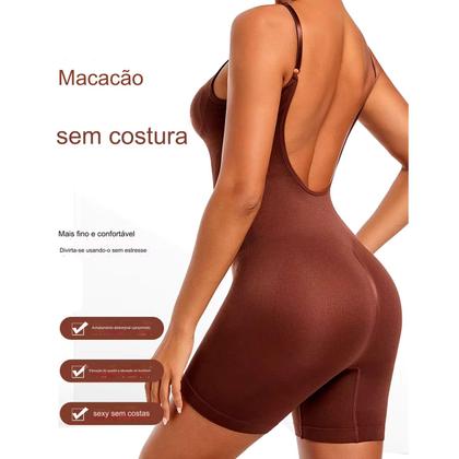 Imagem de Body Macaquinho Cinta Modeladora Costas Aberta Modela Bumbum