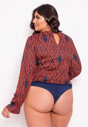 Imagem de Body Manga Longa Plus Size Tricot