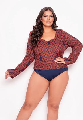 Imagem de Body Manga Longa Plus Size Tricot