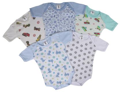 Imagem de Body Mijão Roupa Bebê Recém Nascido Estampada 4 Peças Algodão 