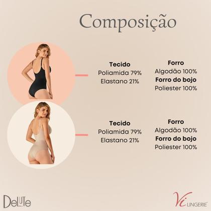 Imagem de Body Modelador Feminino Cinta Mid Size de Média Compressão Com Bojo Bodi p/ Pós Parto Cirúrgico