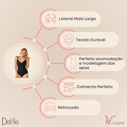 Imagem de Body Modelador Feminino Cinta Mid Size de Média Compressão Com Bojo Bodi p/ Pós Parto Cirúrgico