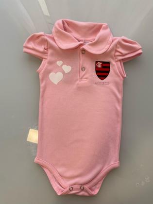 Imagem de Body Para Bebês Flamengo Rosa Polo Lincenciado Oficial bory bori roupinha time