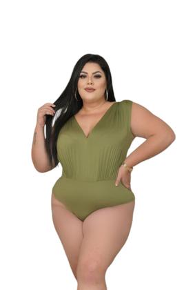 Imagem de Body Plus Size Decote em V Franzido