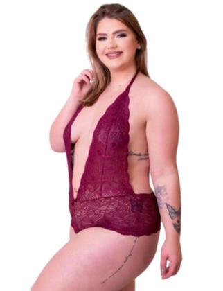 Imagem de Body Plus Size Decote Produndo Rendado XGG  Sensual