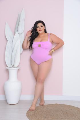 Imagem de Body Plus Size Franzindo Com Detalhe em Bijoux