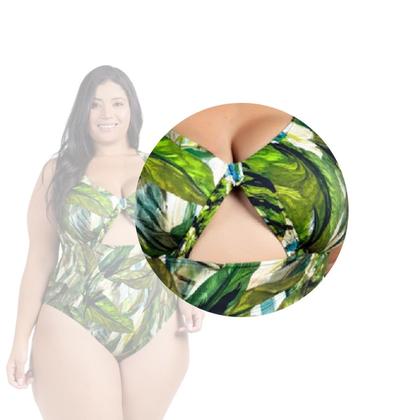 Imagem de Body Plus Size Praia Piscina Com Bojo Reforçado Estampado