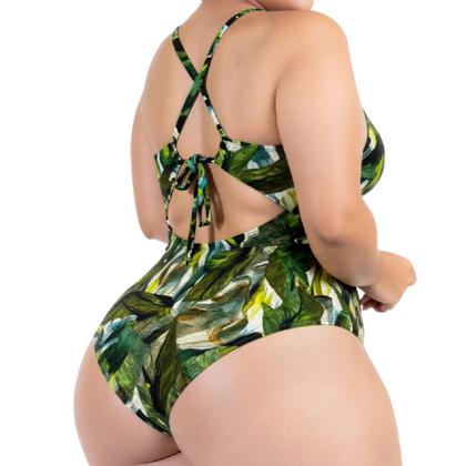 Imagem de Body Plus Size Praia Piscina Com Bojo Reforçado Estampado