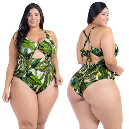 Imagem de Body Plus Size Praia Piscina Com Bojo Reforçado Estampado