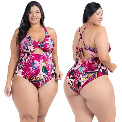 Imagem de Body Plus Size Praia Piscina Com Bojo Reforçado Estampado