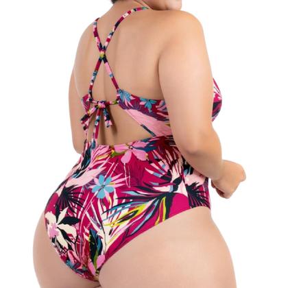 Imagem de Body Plus Size Praia Piscina Com Bojo Reforçado Estampado
