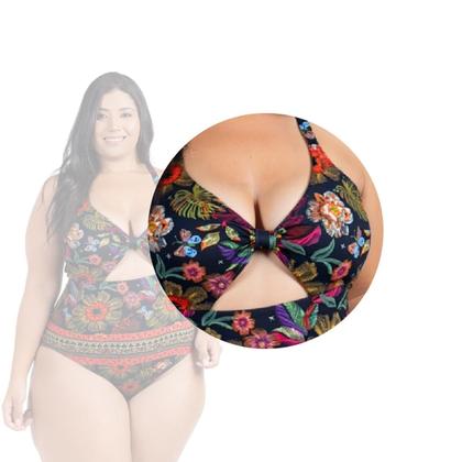 Imagem de Body Plus Size Praia Piscina Com Bojo Reforçado Estampado