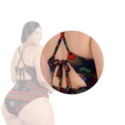 Imagem de Body Plus Size Praia Piscina Com Bojo Reforçado Estampado