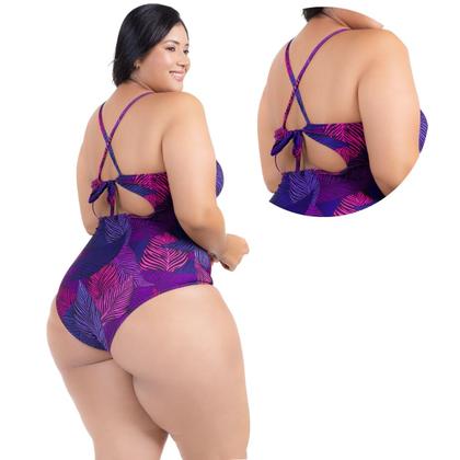 Imagem de Body Plus Size Praia Piscina Com Bojo Reforçado Estampado