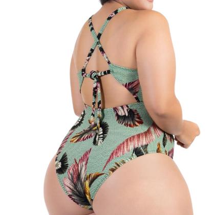 Imagem de Body Plus Size Praia Piscina Com Bojo Reforçado Estampado