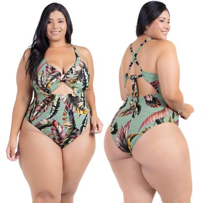 Imagem de Body Plus Size Praia Piscina Com Bojo Reforçado Estampado