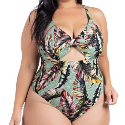 Imagem de Body Plus Size Praia Piscina Com Bojo Reforçado Estampado