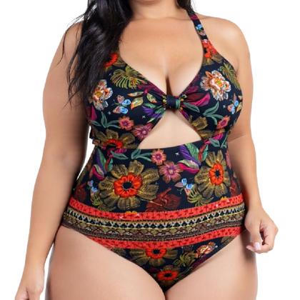 Imagem de Body Plus Size Praia Piscina Com Bojo Reforçado Estampado