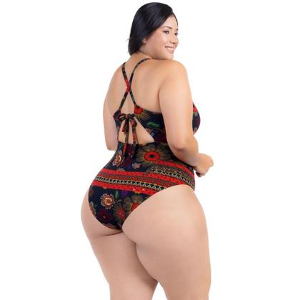 Imagem de Body Plus Size Praia Piscina Com Bojo Reforçado Estampado