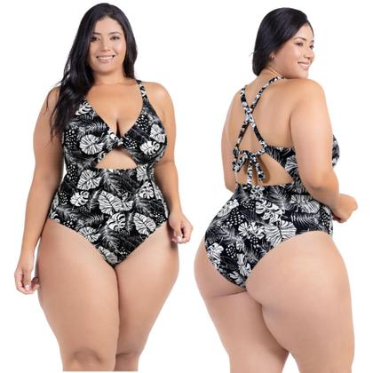 Imagem de Body Plus Size Praia Piscina Com Bojo Reforçado Estampado