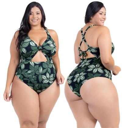 Imagem de Body Plus Size Praia Piscina Com Bojo Reforçado Estampado