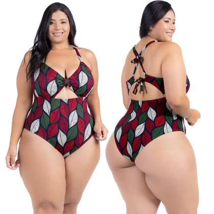 Imagem de Body Plus Size Praia Piscina Com Bojo Reforçado Estampado