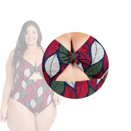 Imagem de Body Plus Size Praia Piscina Com Bojo Reforçado Estampado