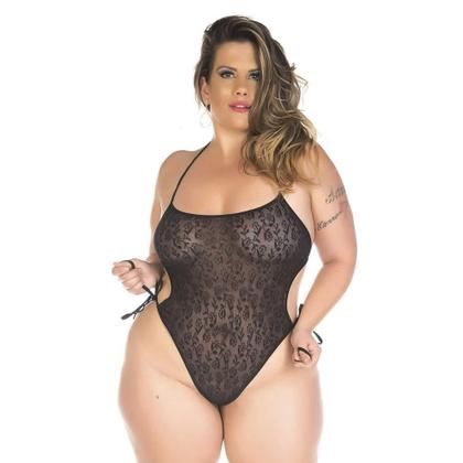 Imagem de Body Plus Size Renda Transparente Com ajustes Ousadia Sensualidade e Conforto