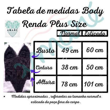 Imagem de Body Plus Size Rendado XGG Com Forro Confortável Sem Bojo Bore Renda Lindo Extra GG