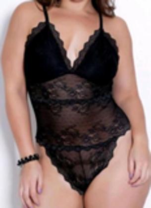 Imagem de Body Plus Size Rendado XGG Com Forro Confortável Sem Bojo Bore Renda Lindo Extra GG