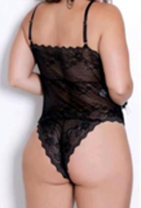 Imagem de Body Plus Size Rendado XGG Com Forro Confortável Sem Bojo Bore Renda Lindo Extra GG