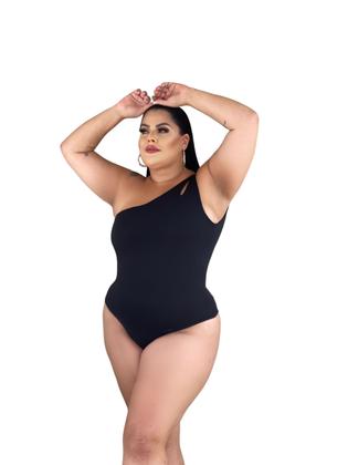 Imagem de Body Plus Size Um Ombro Regata Decote Lateral Costas de Fora