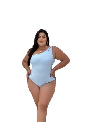 Imagem de Body Plus Size Um Ombro Regata Decote Lateral Costas de Fora