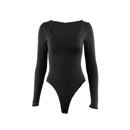 Imagem de Body Preto Feminino Manga Comprida - Sexy Bodycon Gola Quadrada