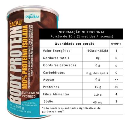 Imagem de Body Protein Proteína Isolada Sabor Cacau 600g Equaliv