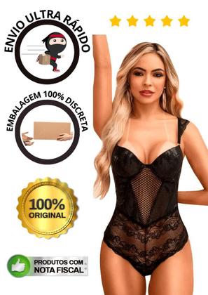 Imagem de Body Rendão Paetê Feminino Luxo Brilhoso Fecho Bojo e Aro