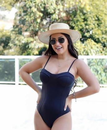 Imagem de Body Retro Colan Poliamida Moda Tendência Elegância Preto