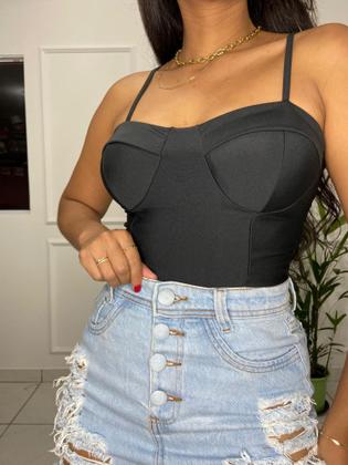 Imagem de Body Retro Modelo Reto Com Bojo Conforto Estilo Atemporal