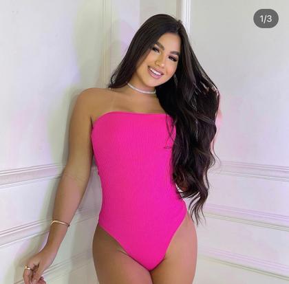 Imagem de Body sem alça decote reto Verão 2024 blusa feminina Anarruga liso