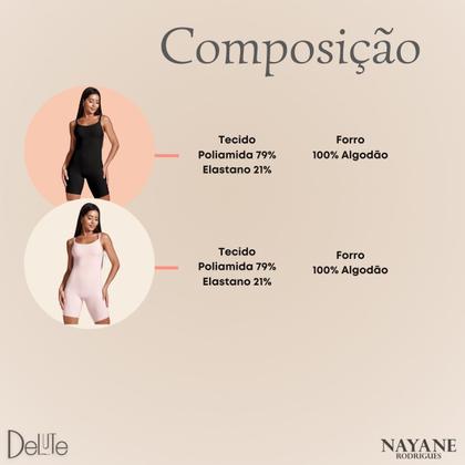 Imagem de Body Short Redulip Cinta Modeladora Feminina com Compressão Redutora e Bojo Soft Nayane Rodrigues