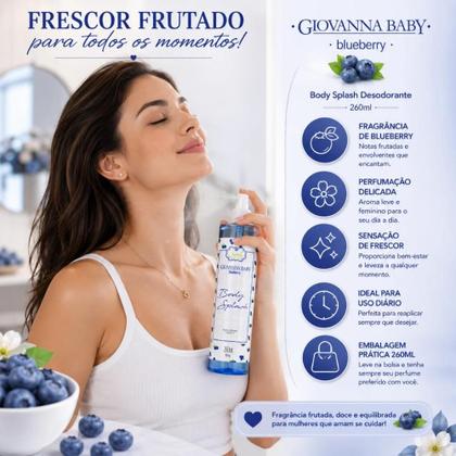 Imagem de Body Splash Giovanna Baby Blueberry 260ml com Notas de Cereja Negra e Vanilla