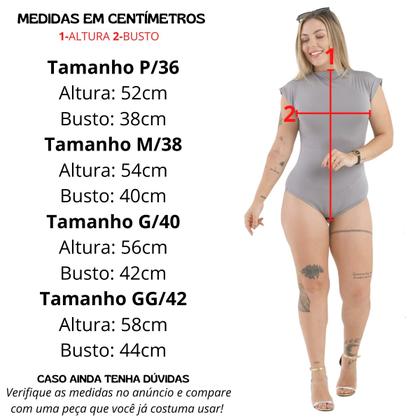 Imagem de Body Suplex Básic Gola Alta Sem Manga Moda Feminina Slim Primavera Verão Tendencias 3065ABODY GOLA ALTA SEM MANGAS 3065A