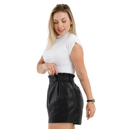 Imagem de Body Suplex Básic Gola Alta Sem Manga Moda Feminina Slim Primavera Verão Tendencias 3065ABODY GOLA ALTA SEM MANGAS 3065A