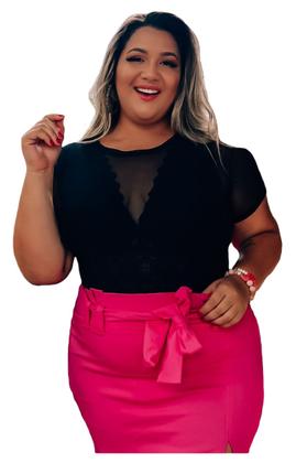 Imagem de Body Tule Manga Curta Plus Size Verão Bori 52