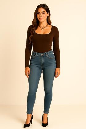 Imagem de Body Vermelho Feminino Suplex Manga Longa Decote Quadrado