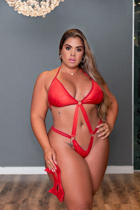 Imagem de Body vermelho Plus size proibidão  Lingerie garota