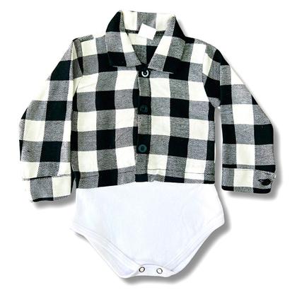 Imagem de Body Xadrez para Bebê + Festa Junina - Manga Comprida - Mesversario - JC BABY KIDS