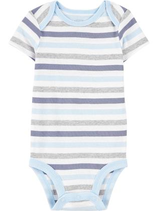 Imagem de Bodysuits Simple Joys Baby Boy's, pacote com 6 unidades, azul/cinza, preemie