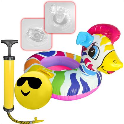 Imagem de Boia Animal Aquática Inflável Bola Inflável Praia Piscina Bomba de Ar Manual Kit Salva Vidas