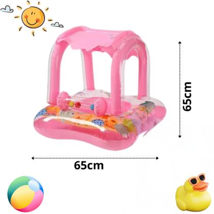 Imagem de Boia Bebê Chocalho Inflável Com Cobertura Para Piscina